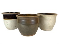 3 Stoneware Crocks