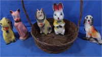 Ceramic Rabbit, Dog, Elephant, Cat