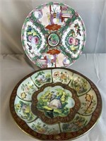 Hand Painted Oriental Plate and Vintage Victorian