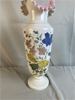 15'' Pink, White Floral Ruffled Top Vase