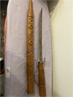 Sword with wooden case