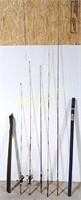 5 Fishing Rods w/ 2 Reels