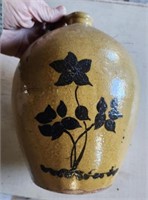 Vintage 1 Gallon Stoneware Jug w/ Floral Design