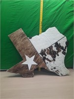 Cowhide covered sign