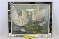 1950s Turner "Swan Lake" Mirrored Color Lithograph