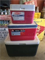 Lot of 3 small coolers