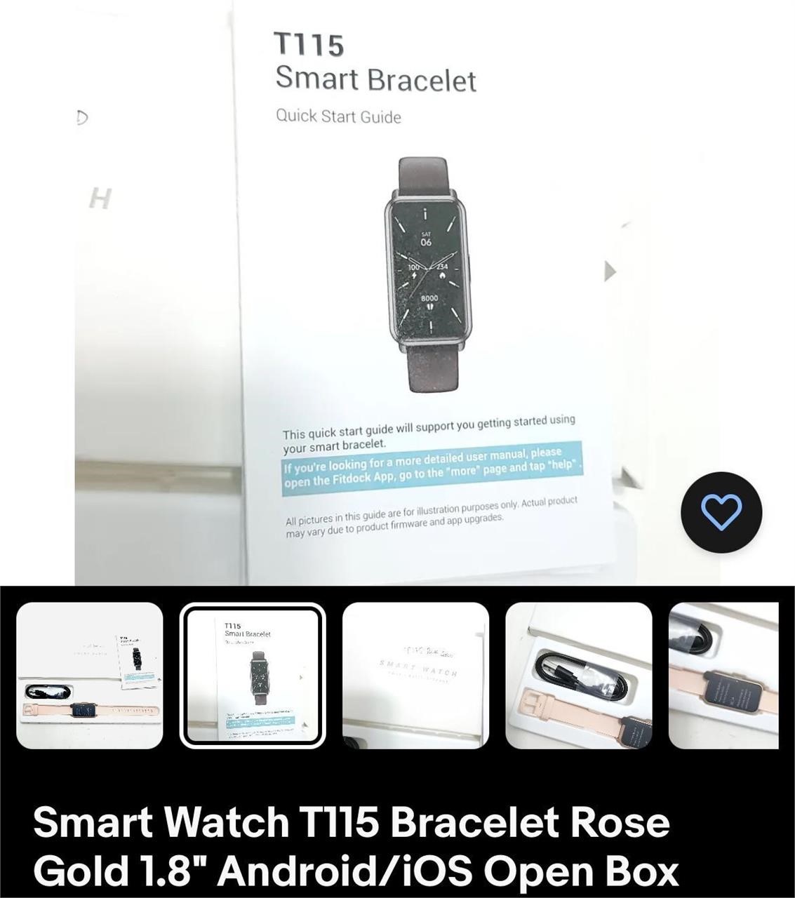 Smart Watch T115 Bracelet Rose Gold