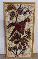 Beautiful stained Glass Mosaic Panel. Wood frame.