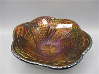 Fenton purple Peacock Tail flared bowl