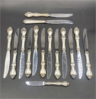 14 Towle Sterling Butter Knives w/ Stainless Blade