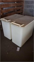 (2) Food Storage Containers on Wheels