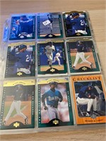 1 Page of Vintage Baseball Cards Griffey Jr.