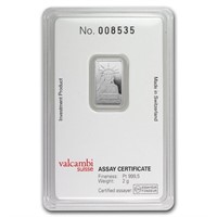 2 gram Platinum Bar Ð Credit Suisse Liberty (In As