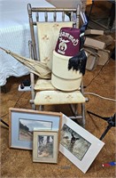 Antique Folding Rocker, Masonic Band Hat ++