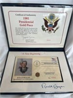 1981 PRESIDENTIAL RONALD REAGAN SOLID 14KT GOLD