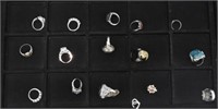 Lot #5027 - (15) ladies costume jewelry rings