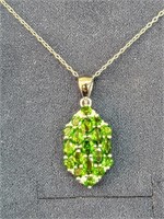 SS 6.0CTW Russian Diopside Pendant w/ Chain