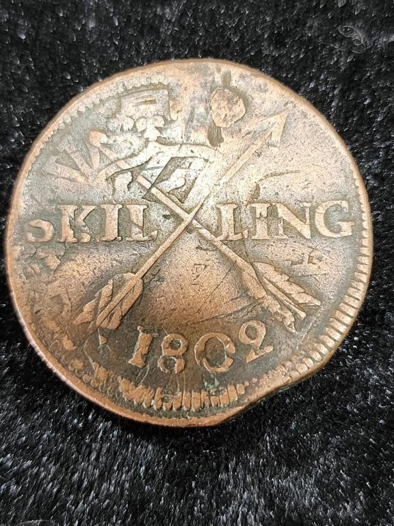 1802 Sweden 1 Skilling Grade VF