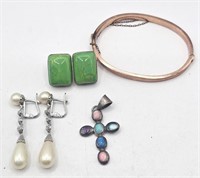 Sterling Silver Earrings & Cross Pendant and