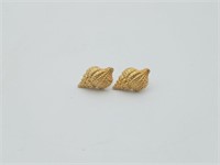 18K Gold Tiffany & Co Conch Shell Earrings 4.1 gra