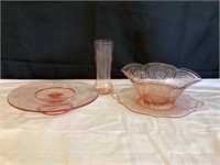 Pink depression glass