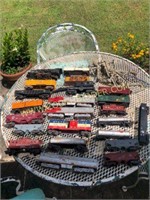 Box full of trains and parts