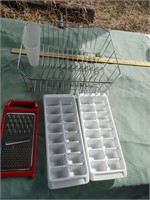 Ice Cube Trays, Dish Rack and Grater