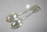 Two Victorian sterling silver serving spoons