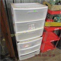 GROUP OF 2 PLASTIC STORAGE CONTAINERS.