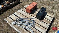 OFFSITE*p/o 2 Metal Tool Boxes & Set of Lg