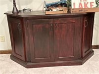 Solid Wood cherry finish Corner Storage Cabinet /