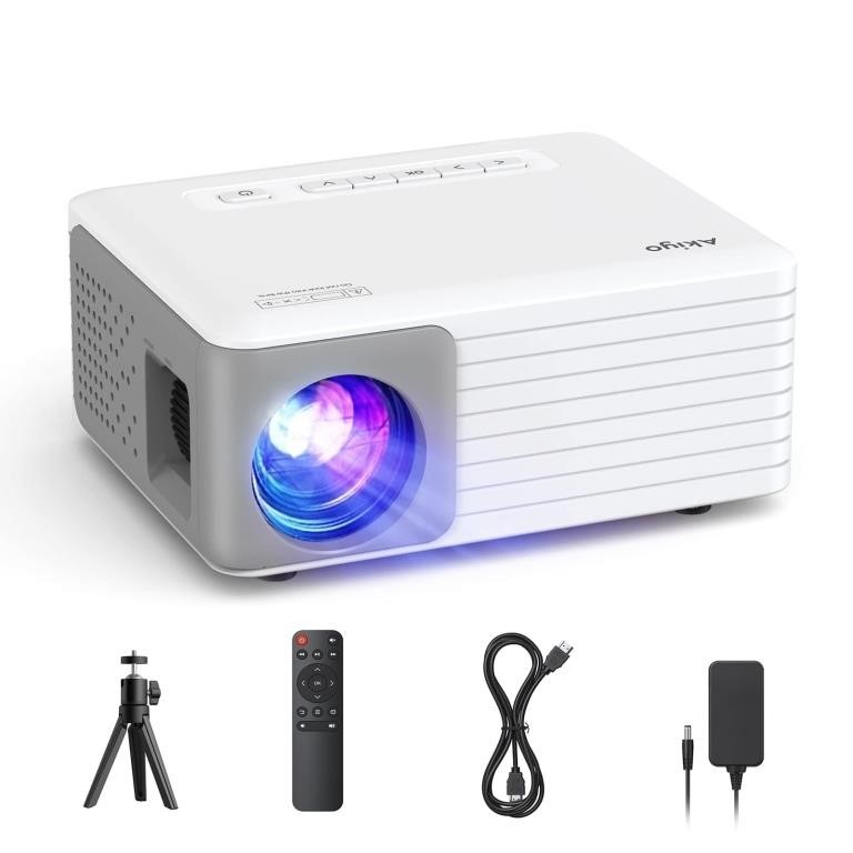 Mini Projector with Projector Stand, 1080P Full