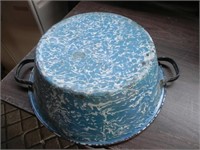 Vintage Blue Swirl Enamel Pan