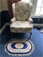 Wingback Chair & Small Oval Rug