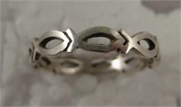 Sterling Silver Christian Fish Ring