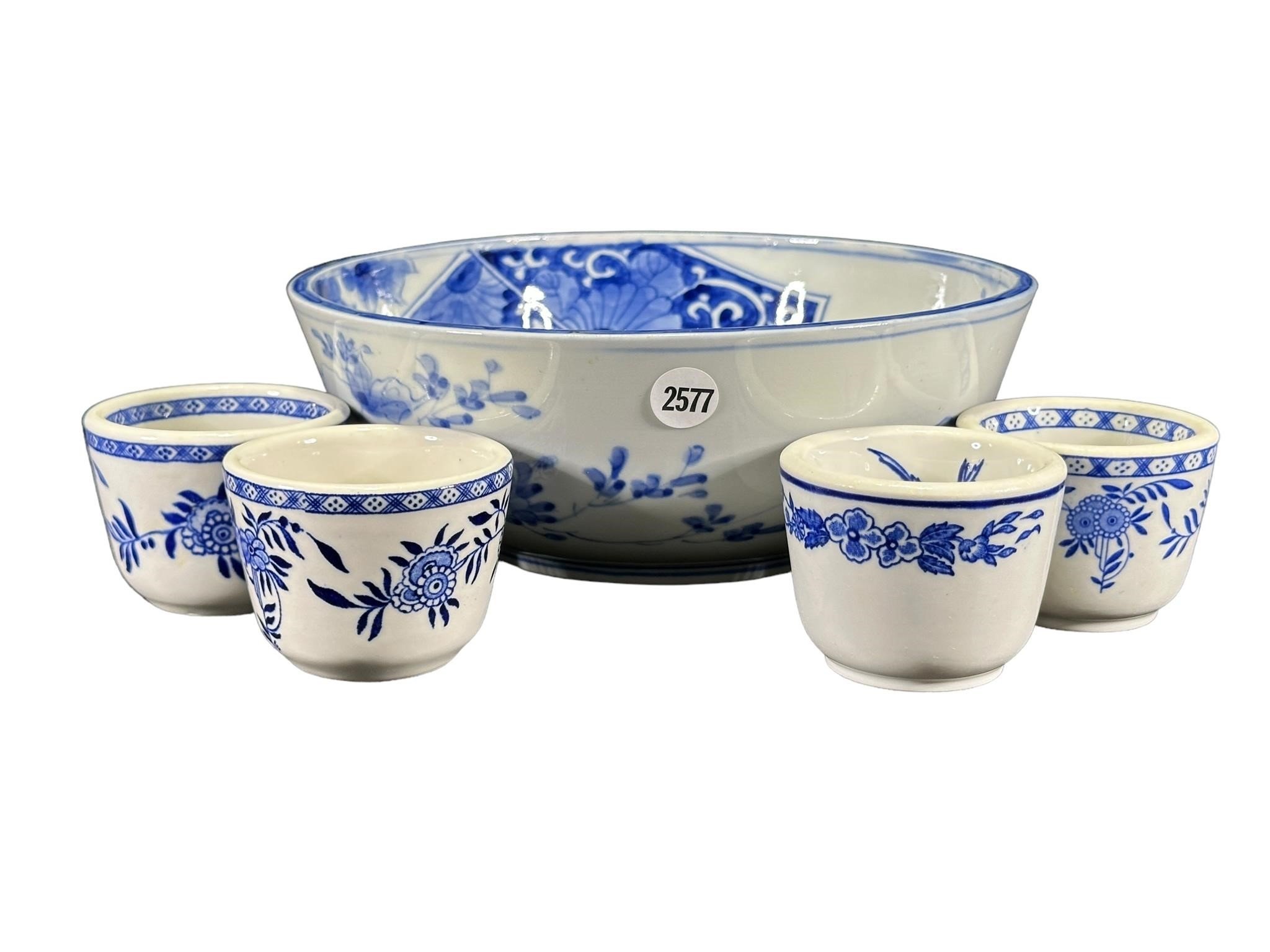 5- Blue & White Asian Style Bowls