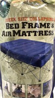 Rolling Queen Size Air Mattress W/ Bed Frame