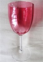 8 ANTIQUE CRANBERRY GLASS WINE GLASSES