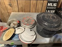 enamel canner, collidar, pie carrier,