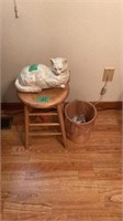 Stool, Ceramic Cat, Small Trash can