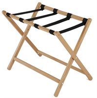 M&T Displays Beech Wood Folding Luggage Rack Trave