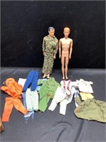 1965 Ken and Military Figure with clothes