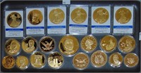 21 Gold Plated Medallions: History, Presidential,