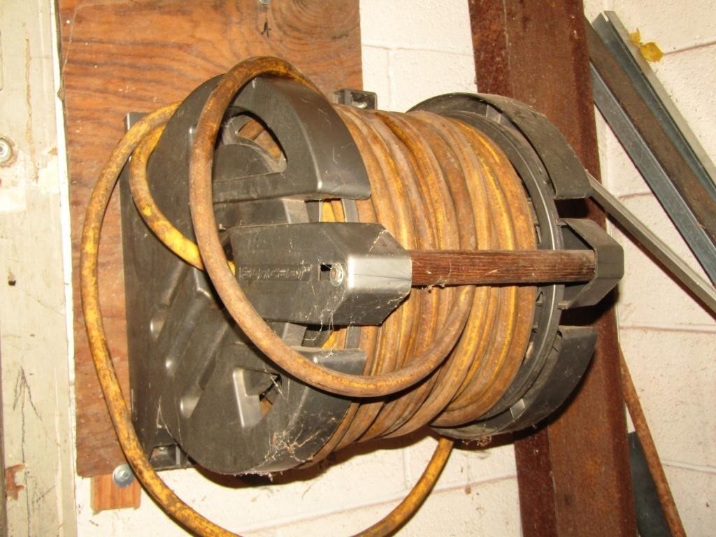 Air Hose On Reel, w/ Extra Hose Buyer Must Remove
