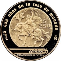 Mexico 250 Pesos 86 World Cup Gold Coin