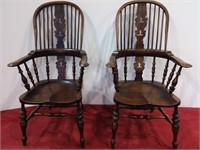 Yew Wood English Windsor Anne Chairs (2)