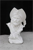 White Marble Pirate Bust