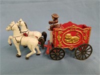 Modernish Cast Iron Circus Horse And Buggy