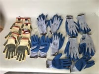 14 Pairs - Rubber Grip Work Gloves