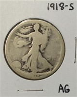 Silver U.S. Walking Liberty Half-Dollar 1916-S AG